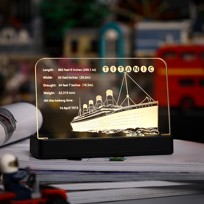 适用乐高10294发光展示铭牌