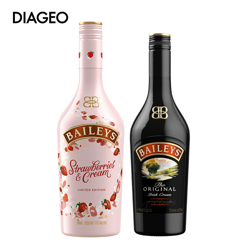 【闪购】百利甜酒原味500ml草莓味700ml双支奶油配制力娇酒利口酒