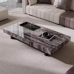 高级长方形茶几2025年新款现代简约小户型客厅家用意式极简大理石