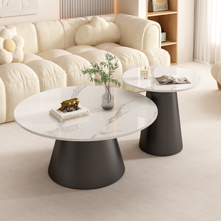 岩板茶几客厅家用小户型简约现代茶台极简轻奢2025新款大理石茶桌