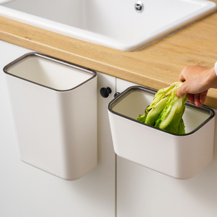 厨房垃圾桶橱柜门壁挂式小号家用悬挂式厨余厨房用收纳桶专用无盖