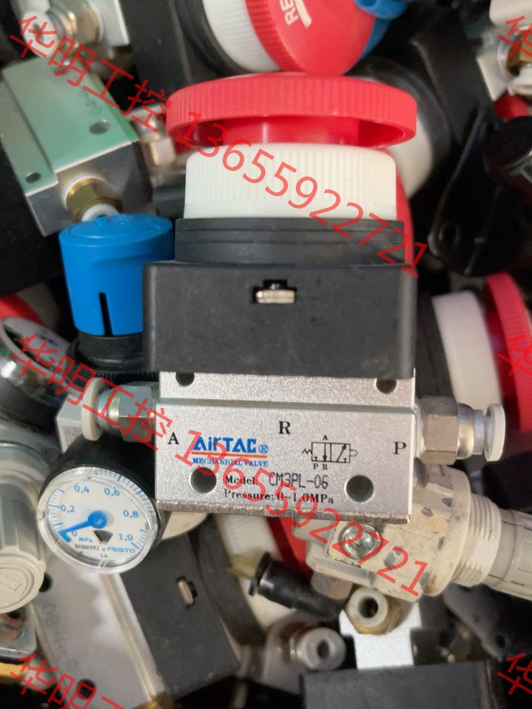 议价 二手亚德客机械法阀CM3PL-06 红色  CM3PF-06