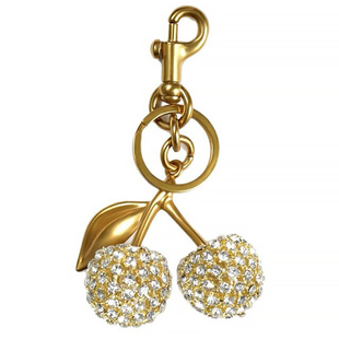 镶钻樱桃包挂件适用于coach蔻驰teri麻将包挂饰金属钥匙扣装饰品