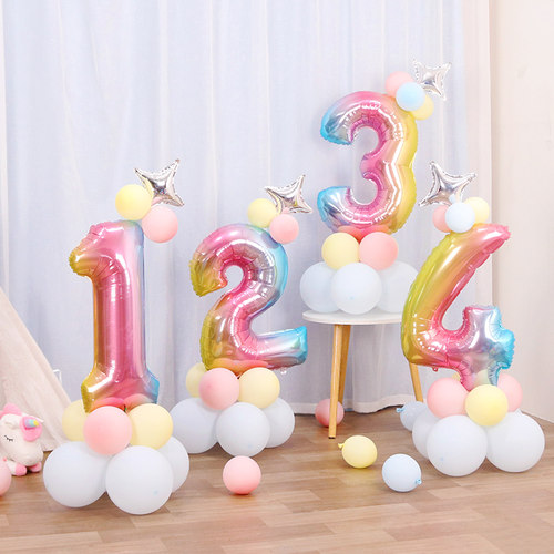 生日数字周岁派对场景布置气球