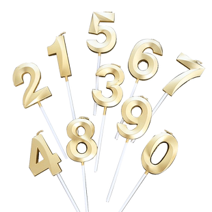 富贵金生日数字蜡烛儿童 成人派对装饰用品创意浪漫蛋糕插件无烟