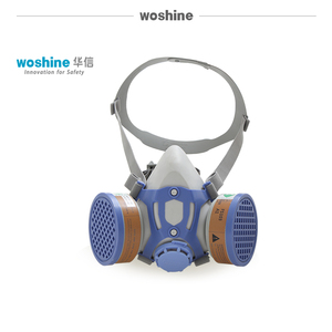 华信双效防尘毒面具防护喷漆面罩甲醛农药化工业双头橡胶