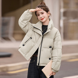 时尚立领羽绒服女2025年冬新款宽松小个子加厚保暖短外套 AZ9578