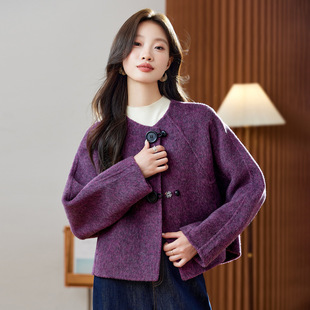 洋气毛呢大衣 小个子时尚 ZH2638 新款 双面羊毛外套女2025秋冬时尚