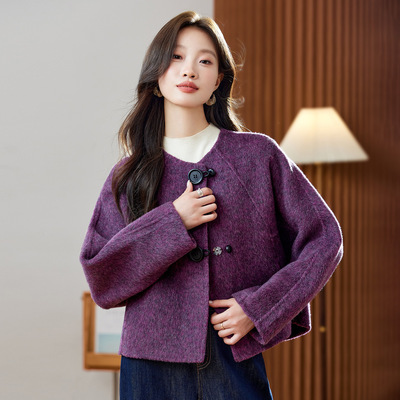 双面羊毛外套女2025秋冬时尚新款小个子时尚洋气毛呢大衣 ZH2638