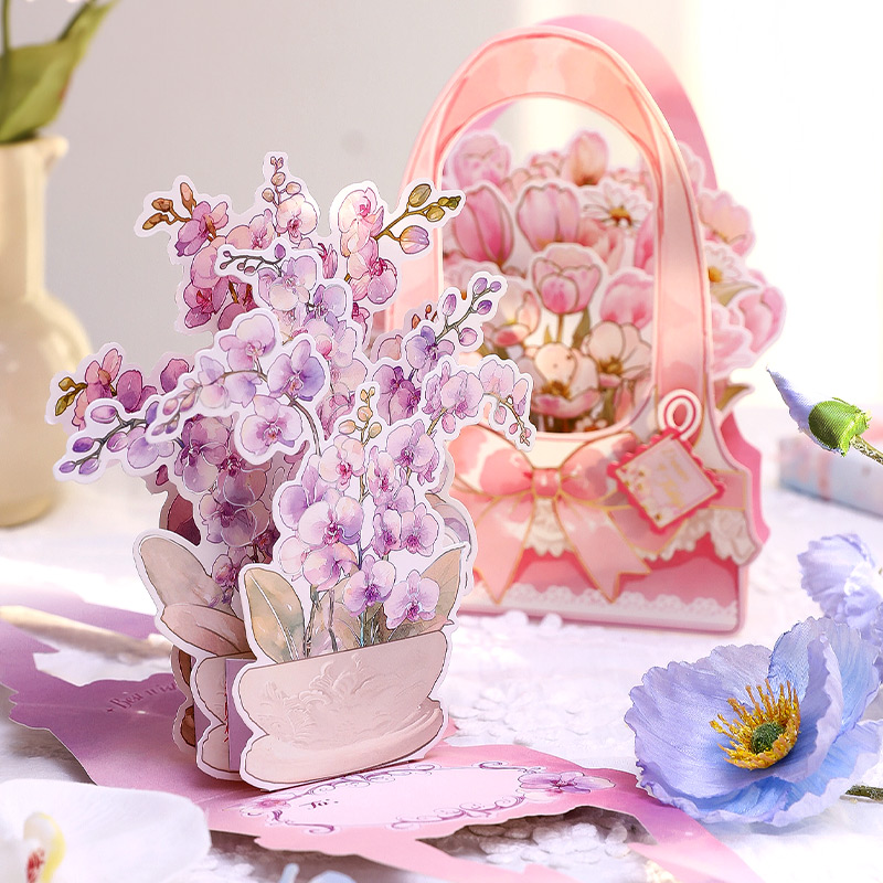 郁金香卡片3D立体贺卡生日礼物