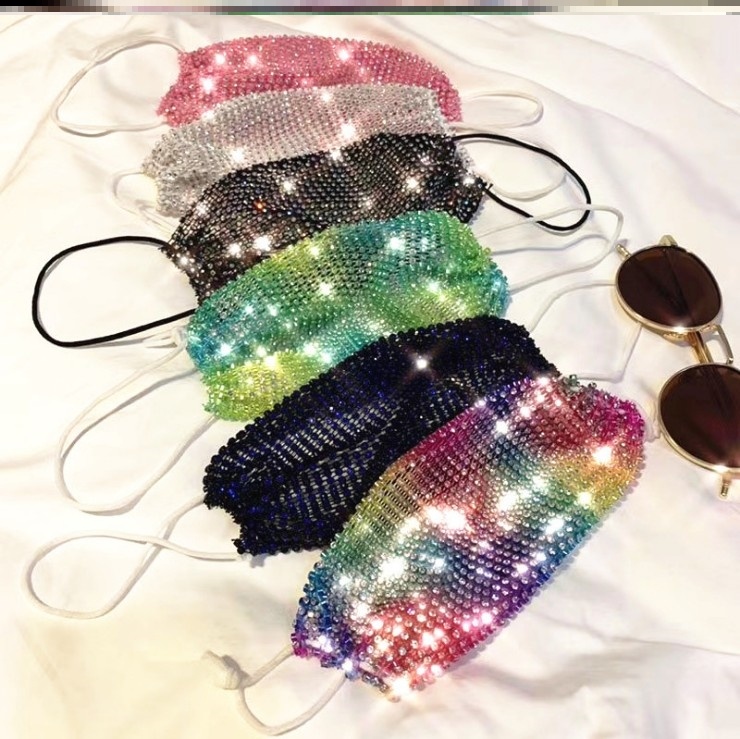 國産地攤口罩女冬季帶鑽亮鑽洋氣新款口鼻罩個性造型滿鑽黑色漁網在類目 居家日用, 防護用品, 口罩中 - 來自Buy2taobao.com提供專業的淘寶代購服務