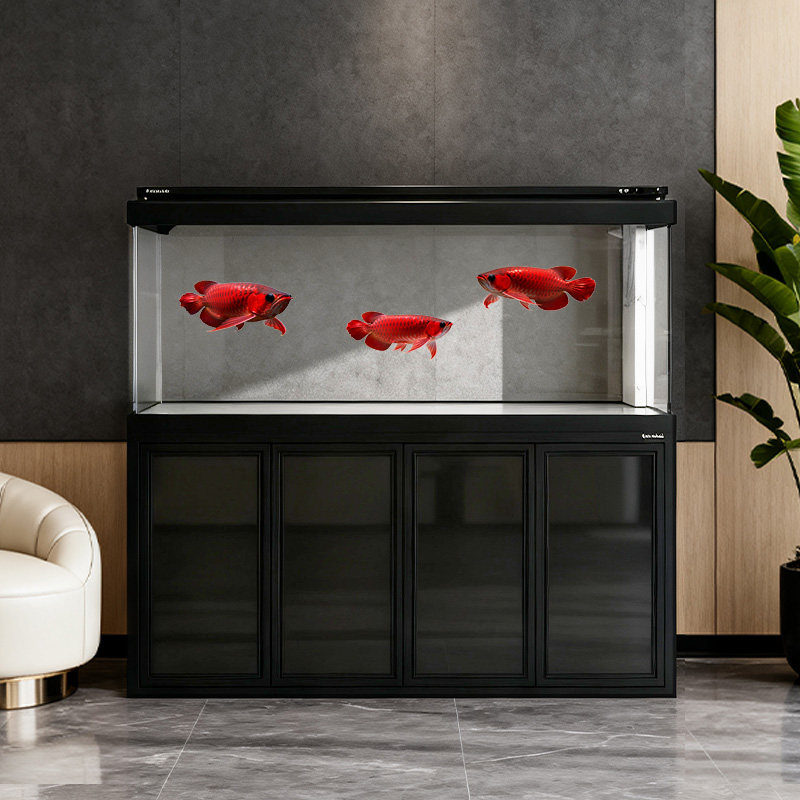 森森25新款窄溢流底过滤鱼缸 超白玻璃客厅家用水族箱生态落地缸