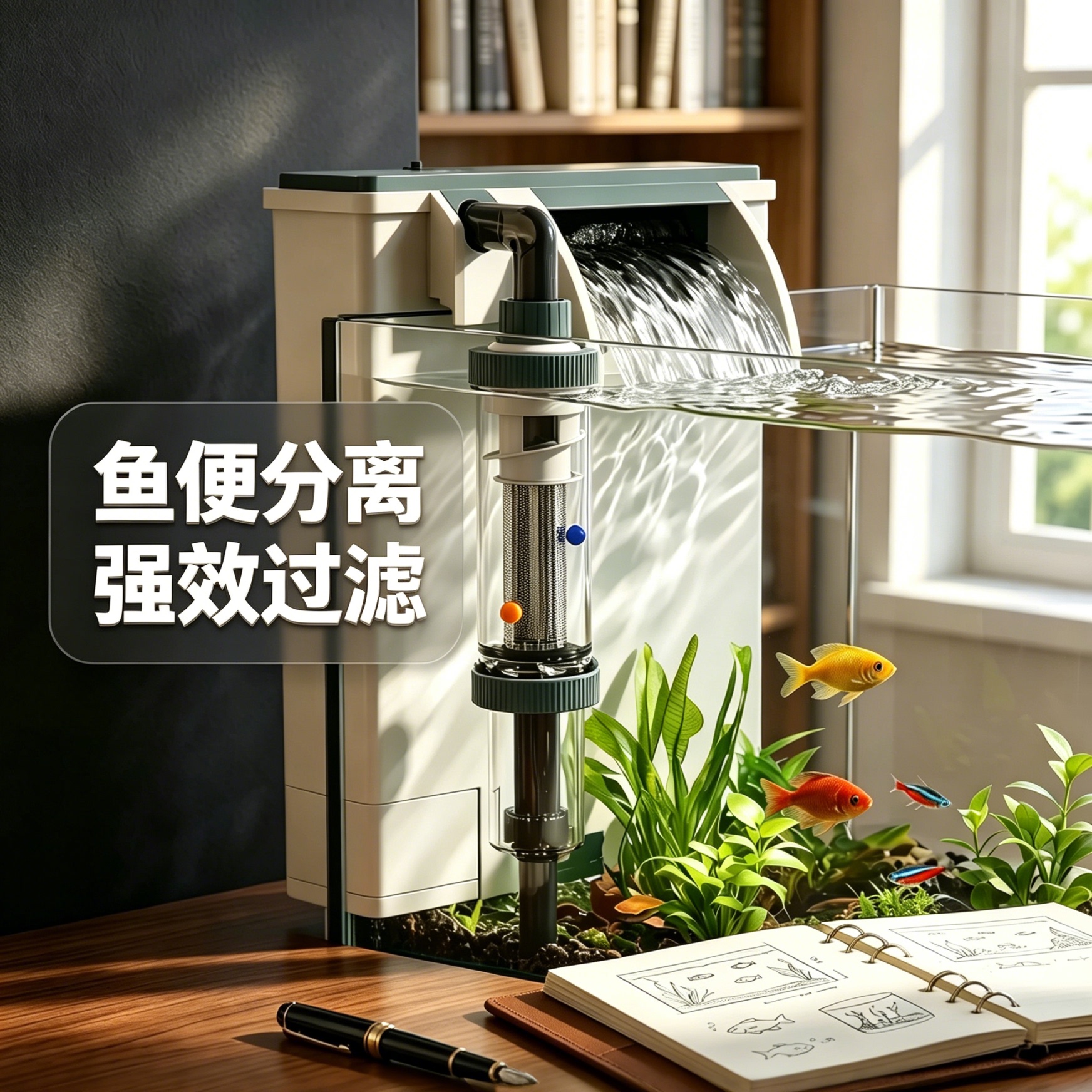 森森鱼缸过滤器鱼马桶制氧过滤一体机净水循环三合一…