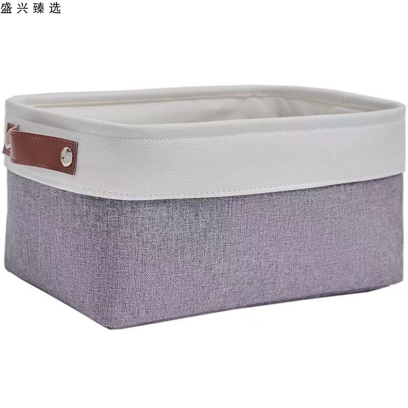 高级棉麻收纳筐家用可折叠储物箱杂物玩具书籍桌面整理筐收纳筐箱