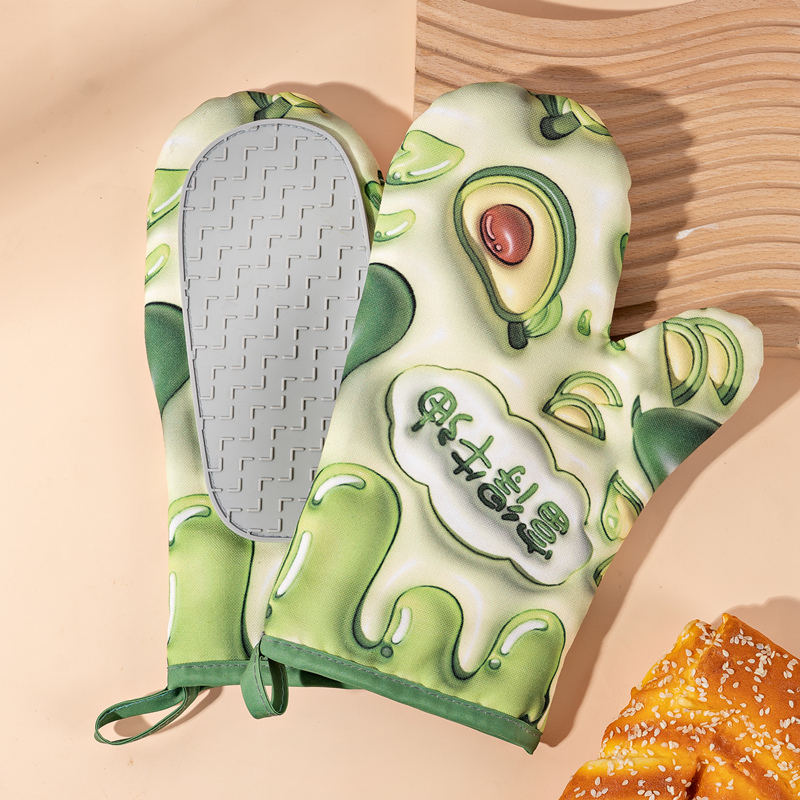 澳玛特烤箱防烫隔热烘焙手套 耐高温加厚防热防滑微波炉硅胶手套