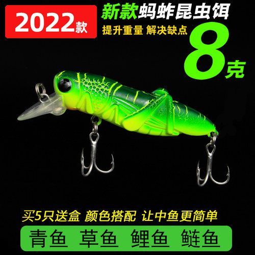 路亚饵万能型米诺昆虫蚂蚱假饵钓鲤鱼青鱼草鱼鲢鱼家鱼8克淡水 - 封面