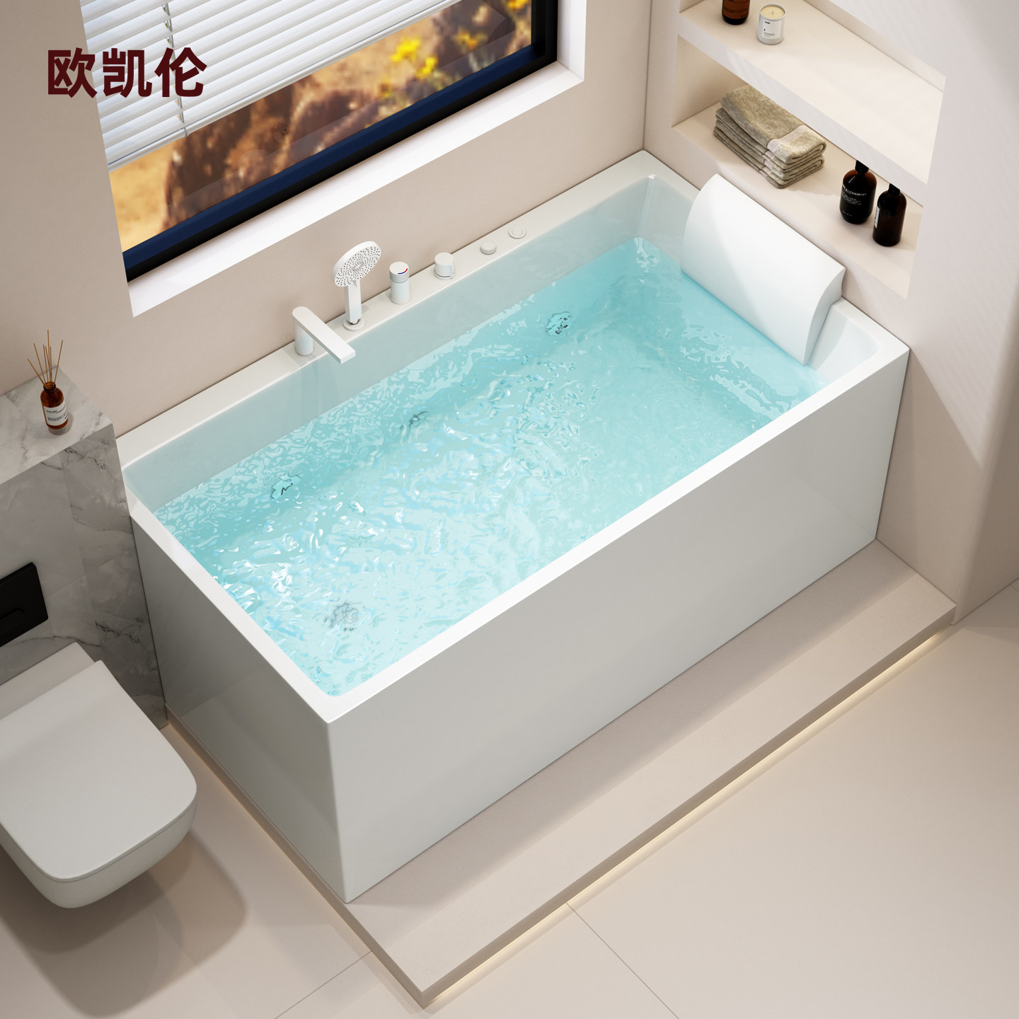 浴缸家用按摩恒温小户型亚克力深泡小浴缸网红全尺寸1.1-1.6m