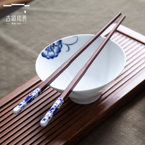 耐高温红木筷子陶瓷耐高温中式风