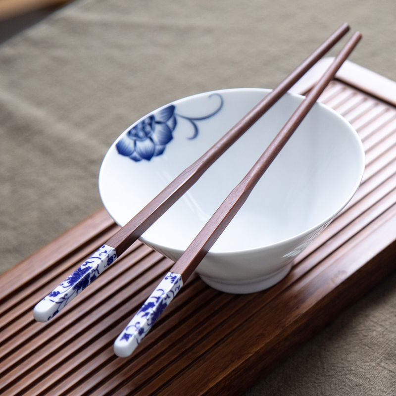 耐高温红木筷子陶瓷耐高温中式风