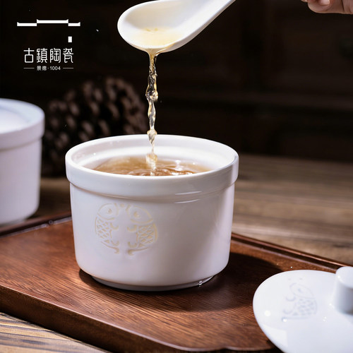 古镇陶瓷燕窝炖碗蒸蛋盅隔水炖罐