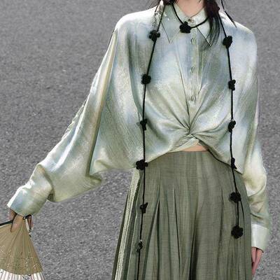 黑色玫瑰小众配饰纯手工编织项链辣妹装饰搭配围脖围巾腰绳花朵女