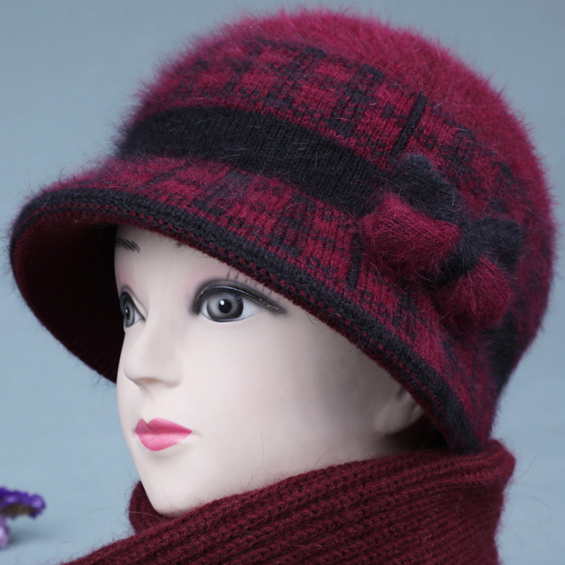 秋冬季中老年人帽子女奶奶加绒厚保暖盆帽兔毛线针织老太太妈妈帽,服饰配件/皮带/帽子/围巾,帽子,淘宝优惠券,粉丝福利购,淘宝优惠卷