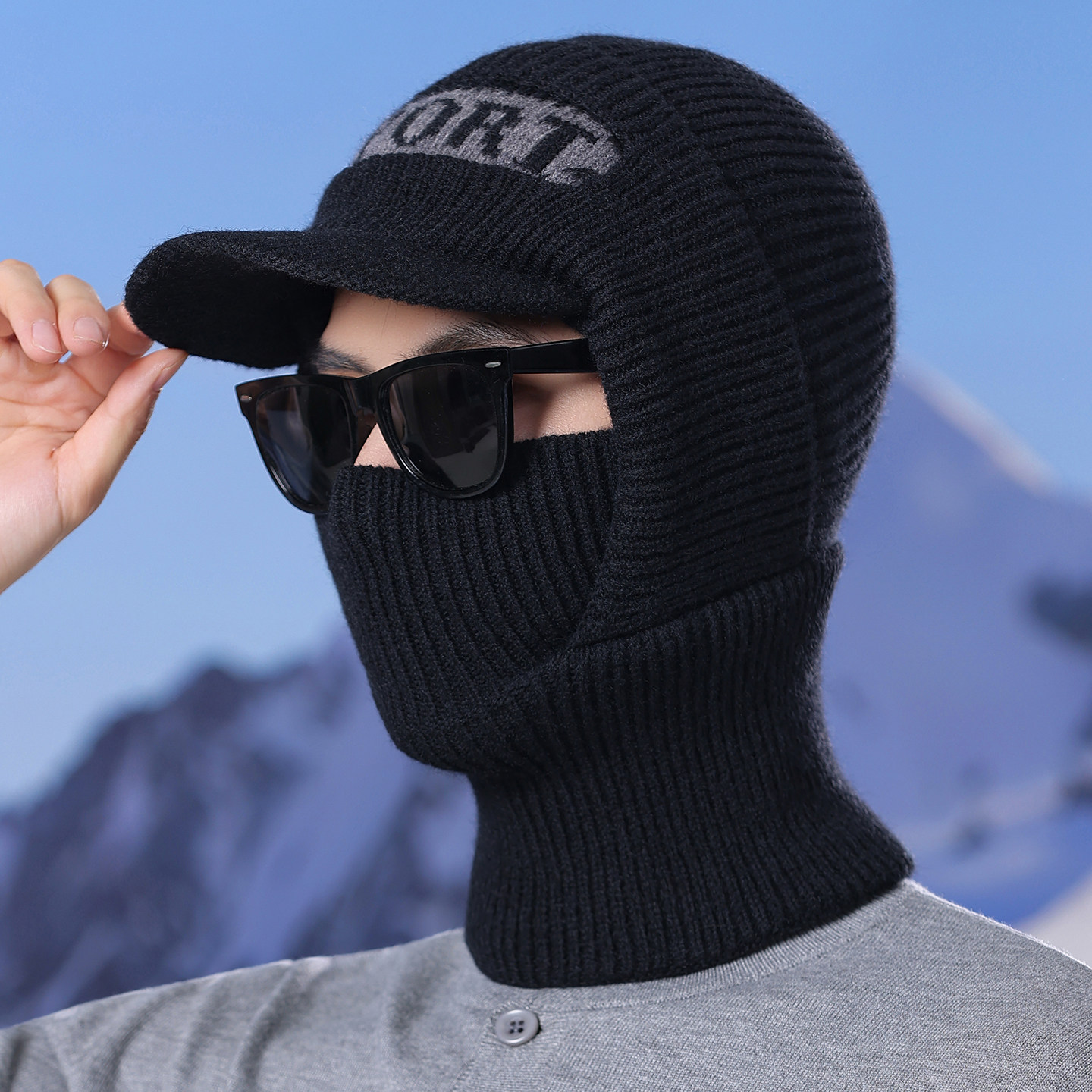 冬天帽子男2025新款户外加绒针织毛线保暖帽护耳一体防寒骑车棉帽,服饰配件/皮带/帽子/围巾,帽子,淘宝优惠券,粉丝福利购,淘宝优惠卷