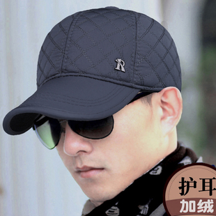 帽子男士 防寒棉帽冬 秋冬天加绒护耳保暖鸭舌帽爸爸休闲棒球帽新款