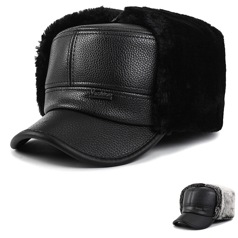 冬天中老年人帽子男冬雷锋帽加厚保暖东北帽护耳护脸老人男帽冬季