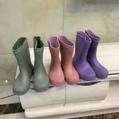 2025春款 宝宝可爱橡胶外贸孤品雨靴轻便学生纯色棉雨 女童中筒雨鞋