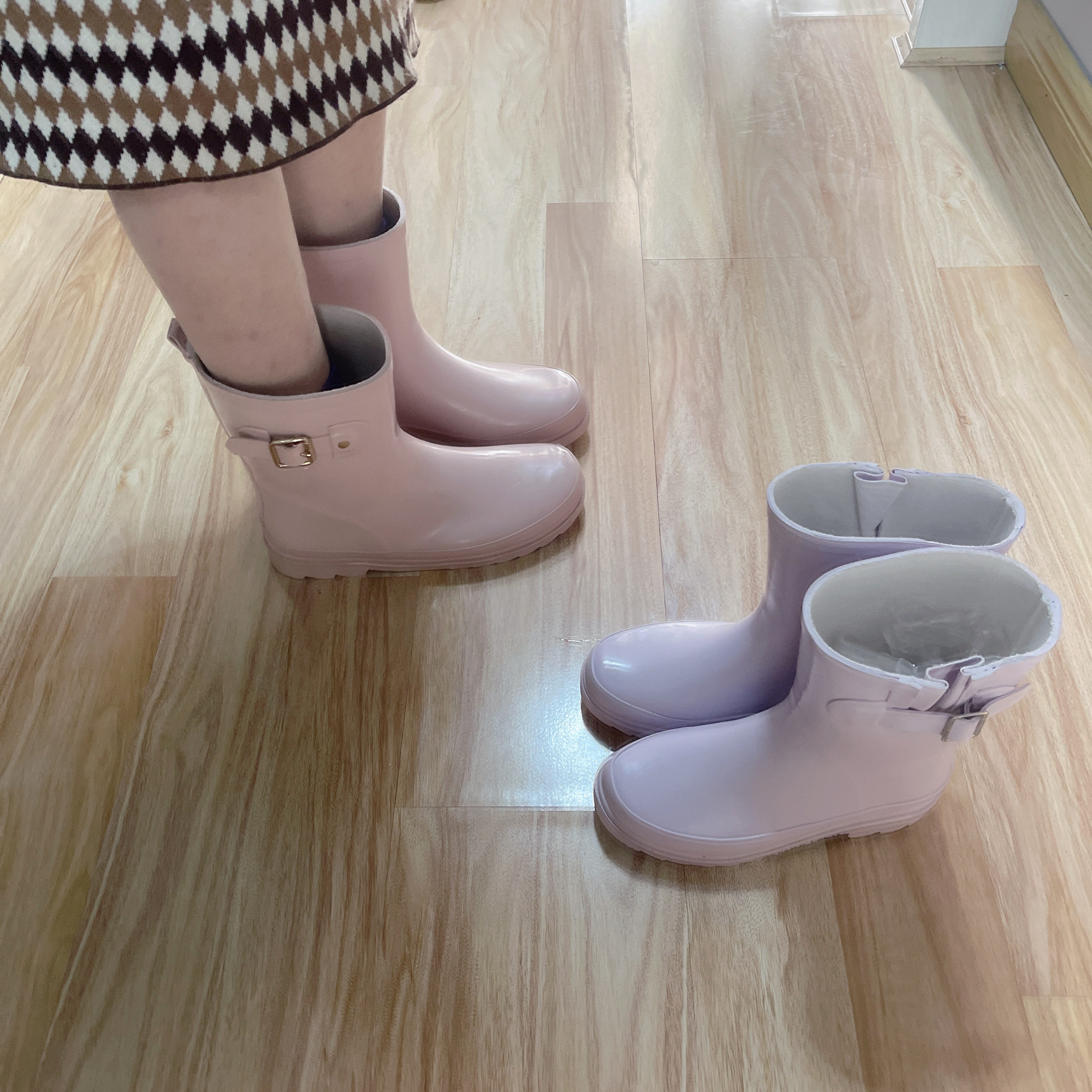 2026成人大童亲子中筒外贸橡胶 少量捡漏33-39码粉紫色可爱雨鞋,童鞋/婴儿鞋/亲子鞋,雨靴,淘宝优惠券,粉丝福利购,淘宝优惠卷