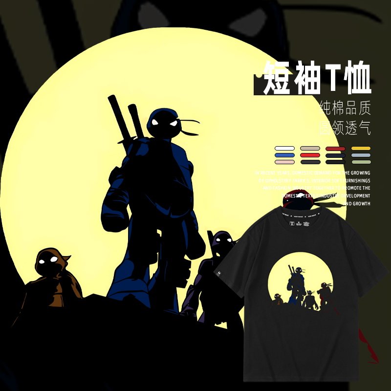 休闲宽松纯棉情侣短袖图片
