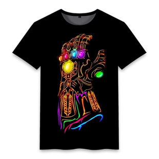 漫威灭霸Thanos无限手套联名周边潮流短袖大童休闲T恤男款衣服夏