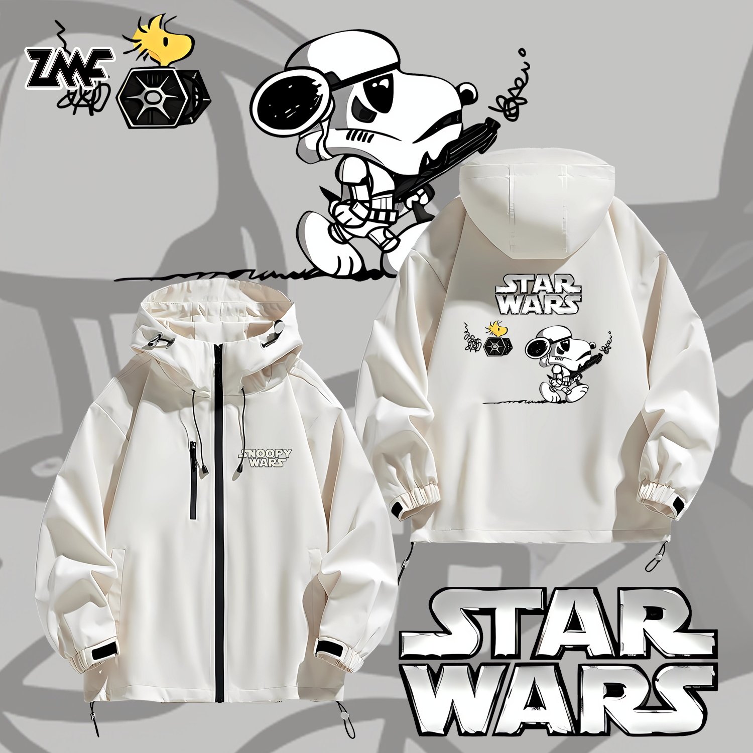 星球大战联名史努比达斯维达原力光剑夹克外套春秋冲锋衣男女衣服