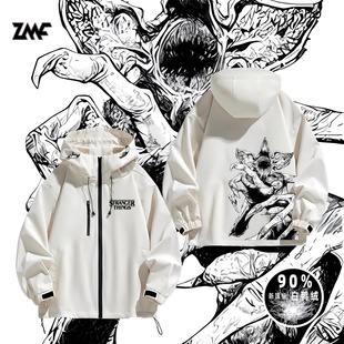 怪奇物语Stranger Things魔王美剧联名冲锋衣外套夹克鸭绒羽绒服