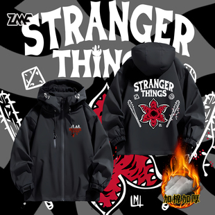 怪奇物语Stranger Things魔王美剧联名冲锋衣外套宽松夹克衣服冬