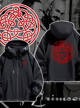 King crimson摇滚乐队图案周边春秋季男冲锋衣外套衣服夹克开衫潮