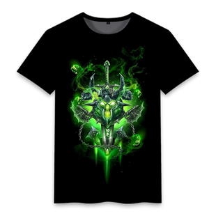 游戏周边魔兽世界为了部落巫妖王之怒短袖大童休闲T恤男款衣服夏