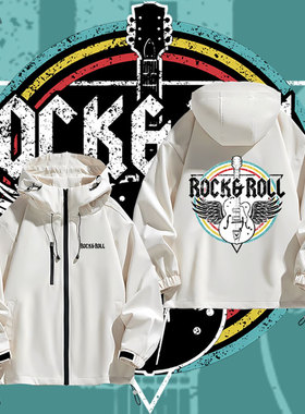 乐队Journey with Guitars and Wings周边夹克外套男女宽松摇滚衣