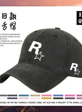 GTA5游戏公司 Rockstar Games周边R星标志棒球帽男女复古鸭舌帽子