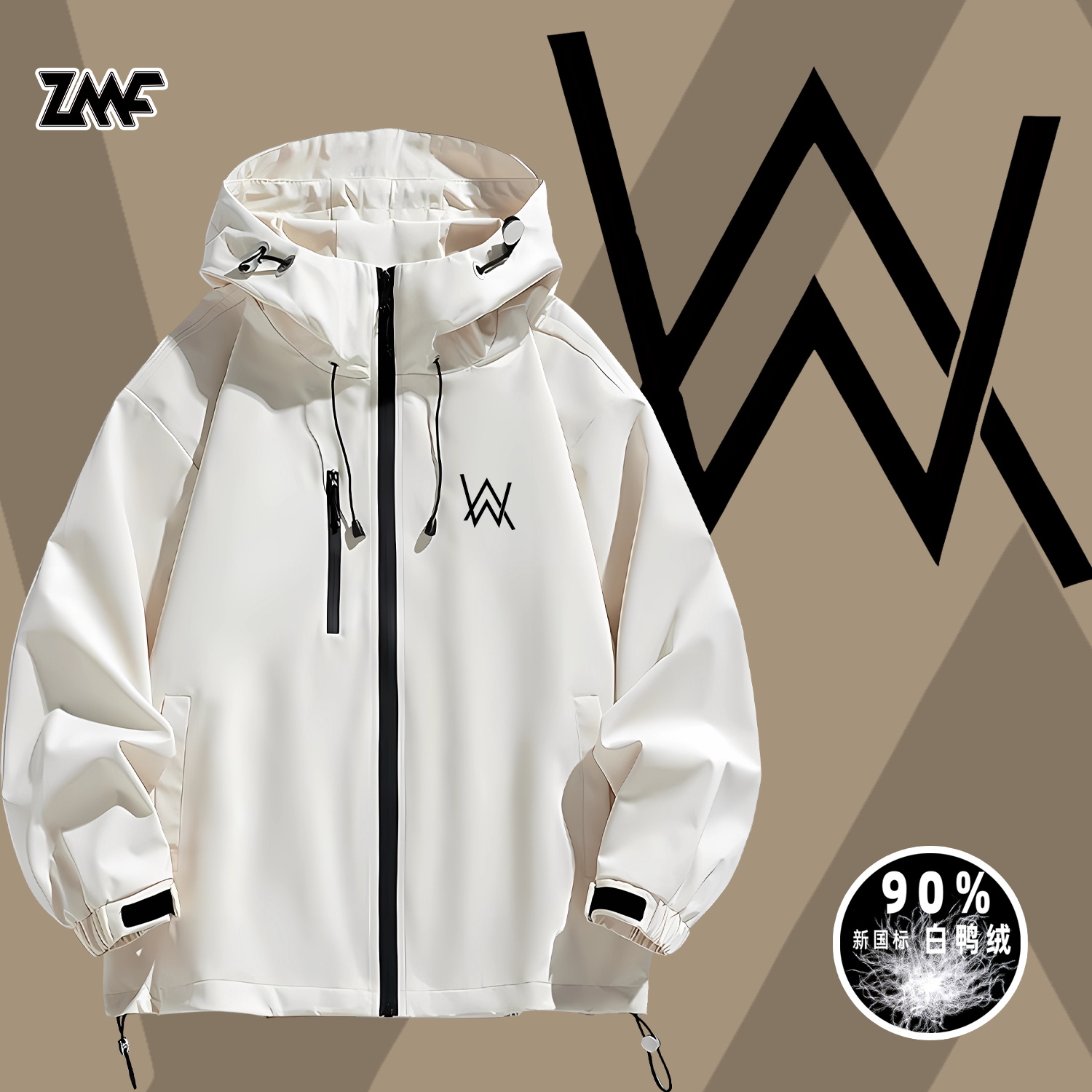 连帽秋冬新款宽松防风冲锋衣