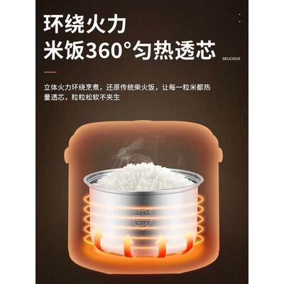 半球电饭煲304不锈钢智能家用2l蒸煮多功能预约饭锅1-5人用3L小型