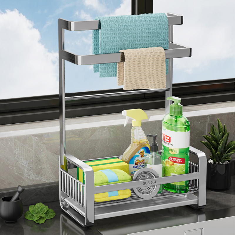 304不锈钢抹布架水槽沥水架