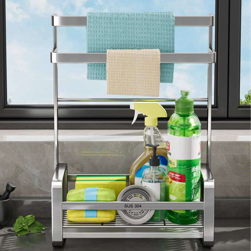 不锈钢水槽抹布沥水架厨房置物架