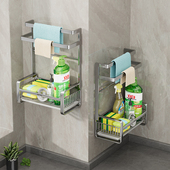 抹布沥水架不锈钢厨房置物架沥水篮收纳洗碗布钢丝球水槽沥水架