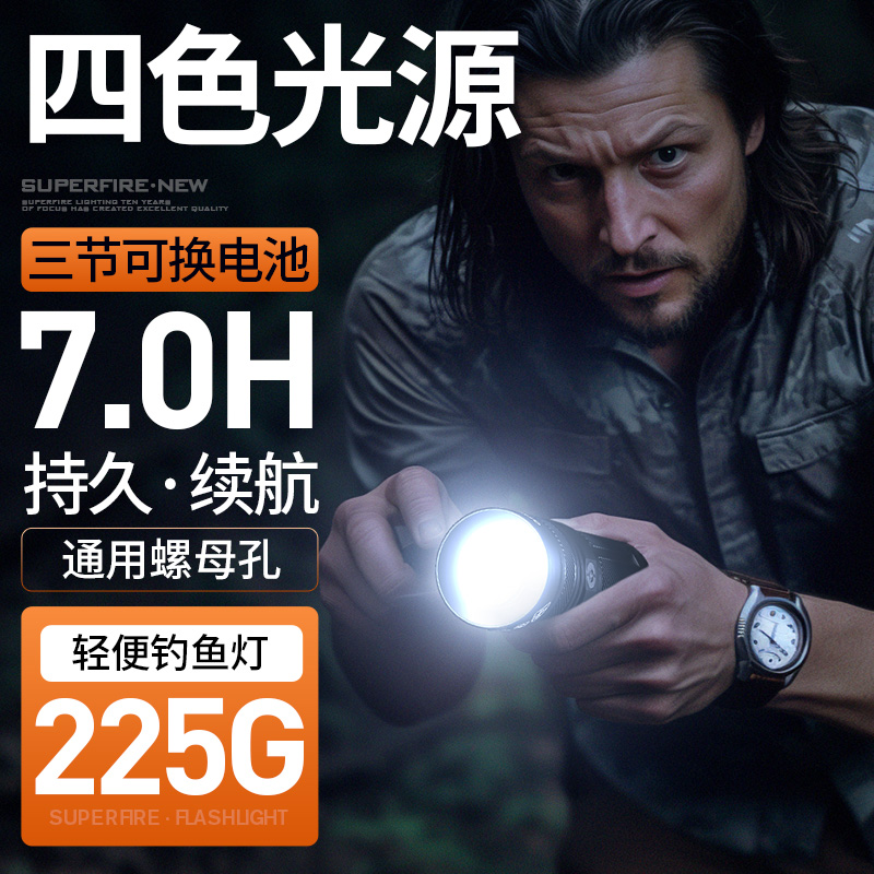 神火GF20钓鱼灯户外强光远射