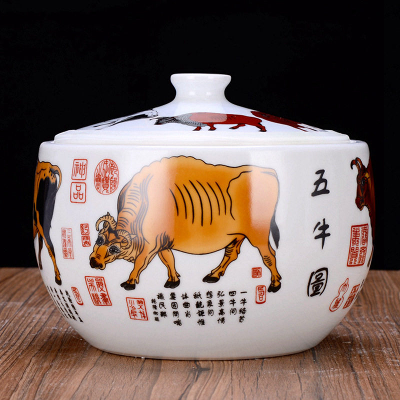 带盖陶瓷储物罐厨房油罐米酒坛子图片
