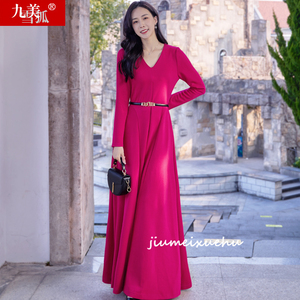 2024女装新款秋季秋冬法式气质及到脚踝超长款拖地气质长裙连衣裙