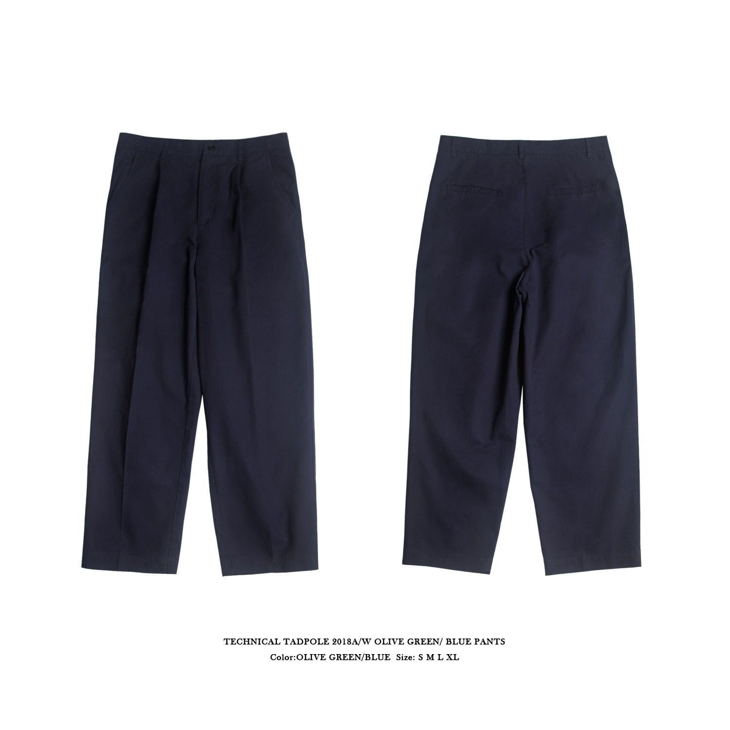 tnpe橄榄绿藏青宽松休闲裤日系直筒设计师长裤复古宽松男女款