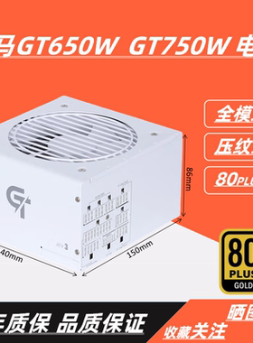 先马金牌750W850W650W电脑电源全模组电源ATX3.0显卡16P白色电源